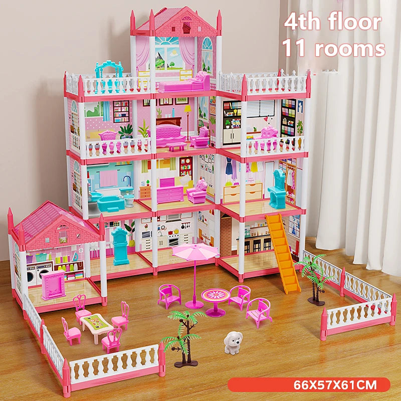 DIY 3D Mini Princess Castle House – Assembly Toy with LED