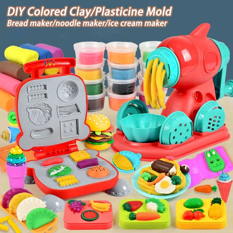 Kids Play Dough Food Set Ice Cream, Burger And Noodles