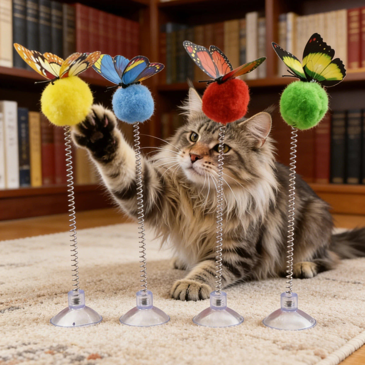 Suction Cup Spring Cat Teaser Toy – Self-Play Boredom Relief