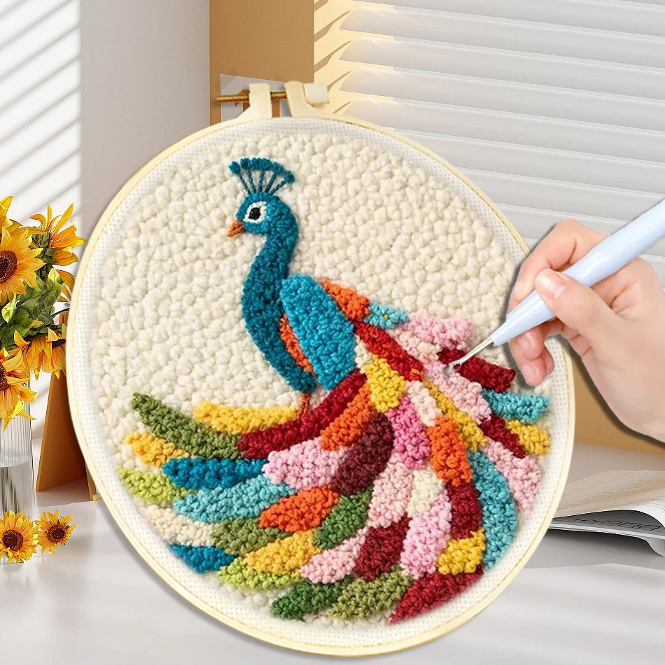 Punch Needle Embroidery Kit With Hoop – Animal Design