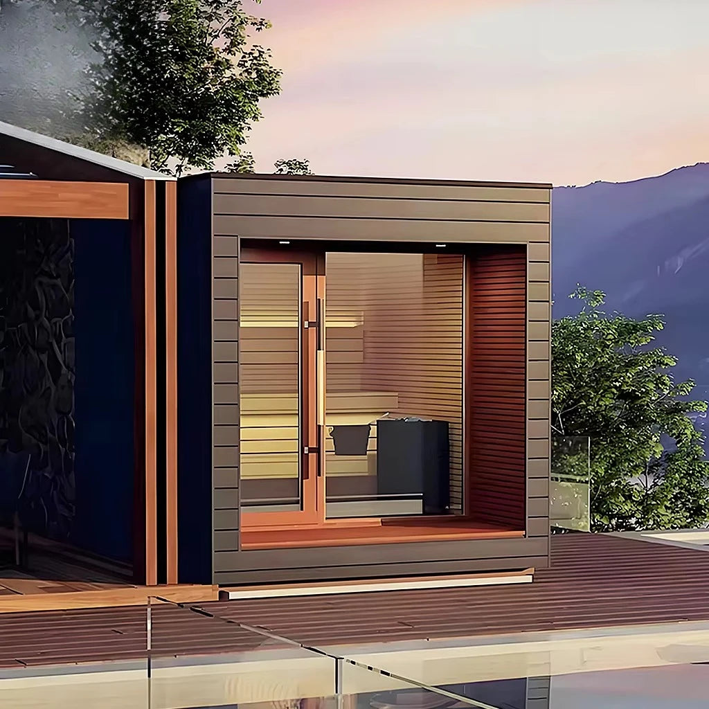 Corner Outdoor Infrared Sauna Cabin – 2–6 Person Design