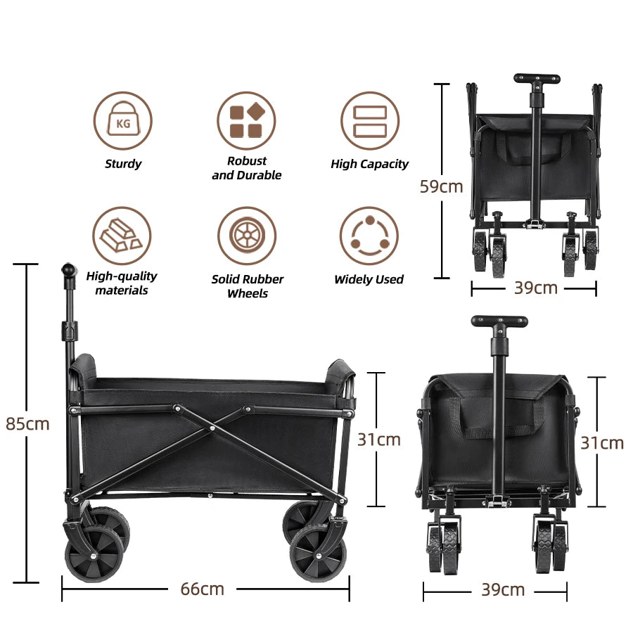 Foldable Heavy Duty Camping Wagon Utility Cart