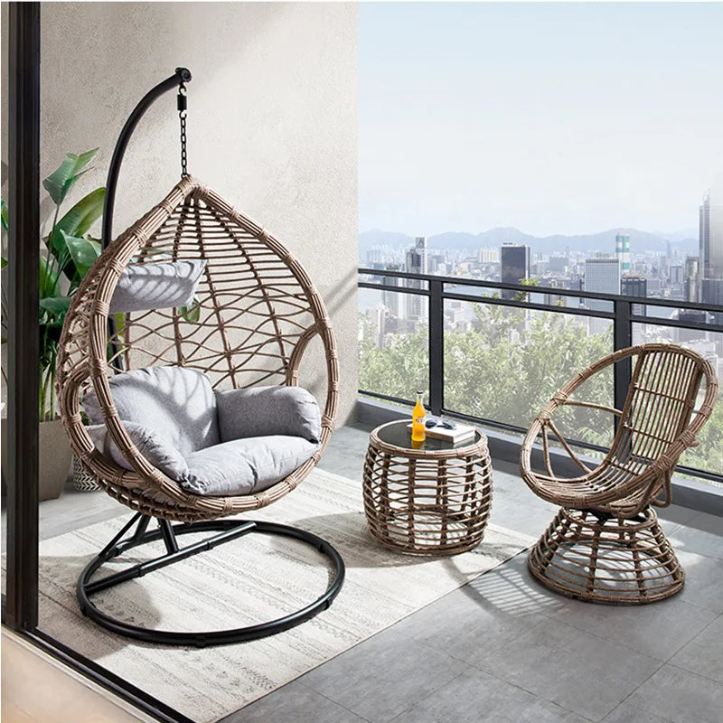 Outdoor Hanging Rattan Swing Chair – Balcony & Garden Seat