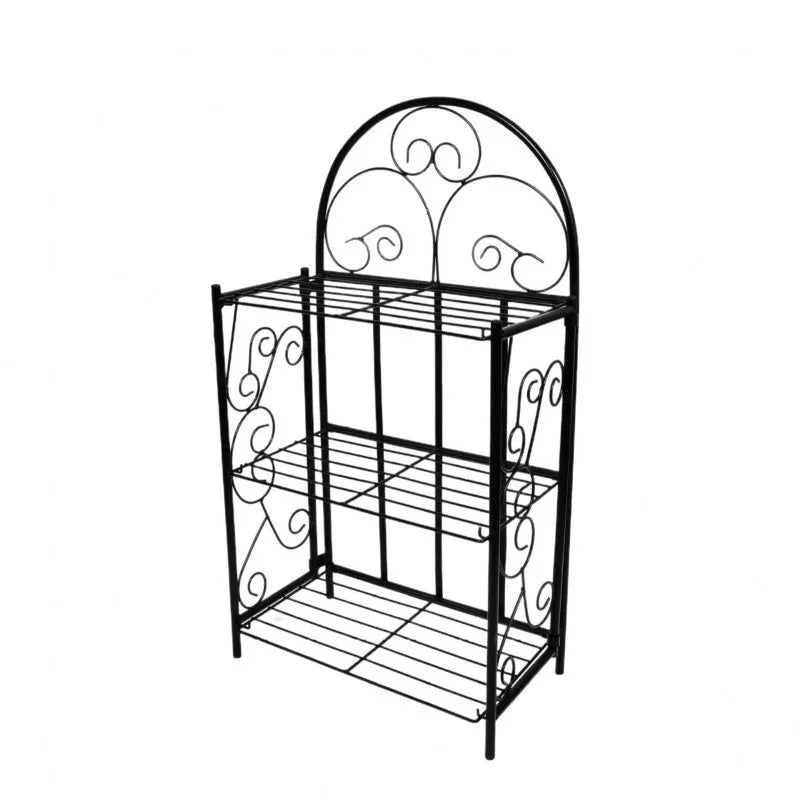 Foldable 3-Tier Metal Plant Stand For Indoor Garden
