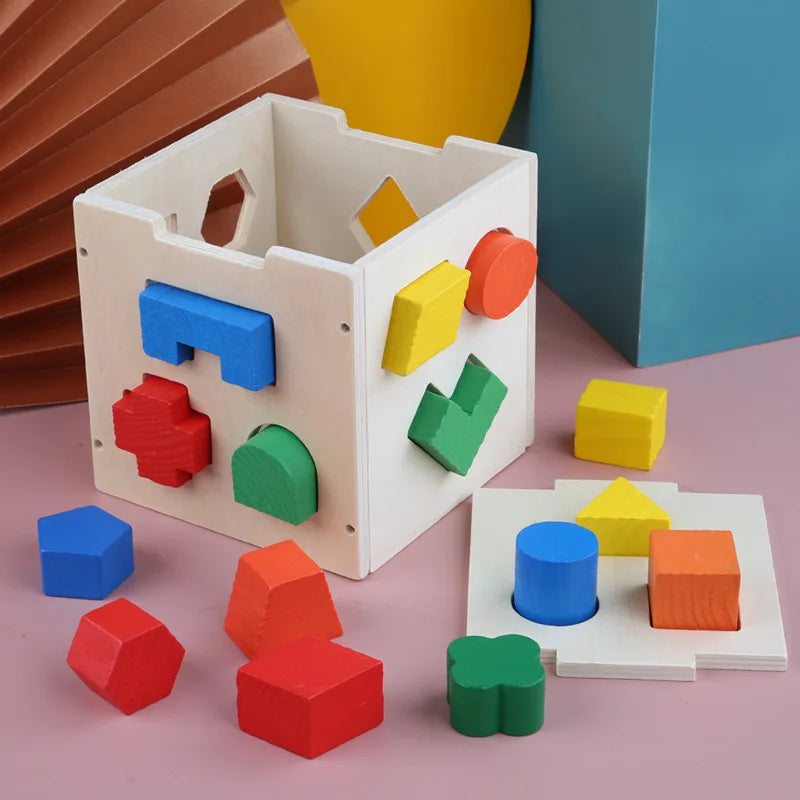 Montessori Wooden Shape Sorting Intelligence Box