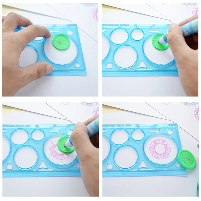 Spirograph Geometry Drawing Stencil Ruler Set for Kids