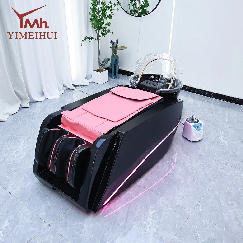 Electric Head Spa Shampoo Bed With Steam & LED Lights