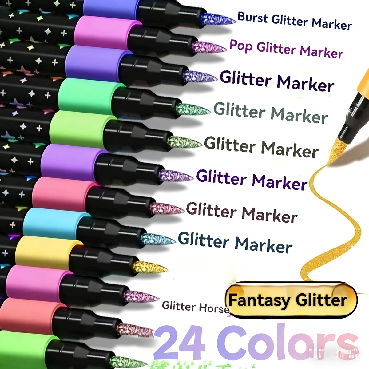 Double-Ended Glitter Pens Set – 24 Fast-Drying Colors