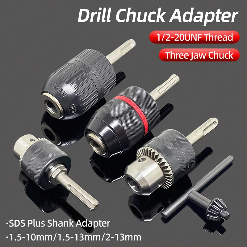 Keyless Drill Chuck Adapter With SDS Plus Shank 1/2-20UNF