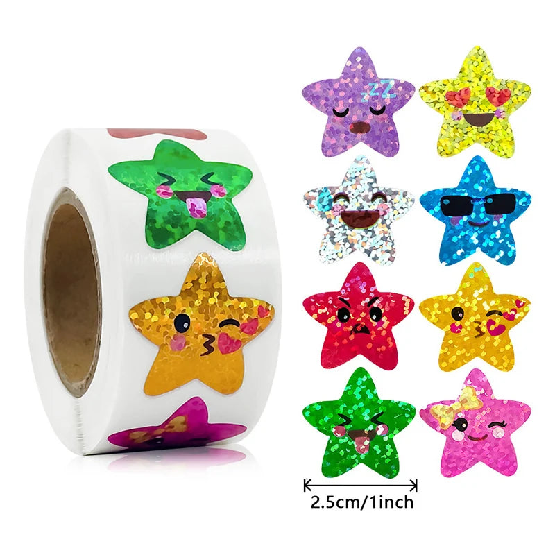 Holographic Star Sticker Roll for Kids Crafts
