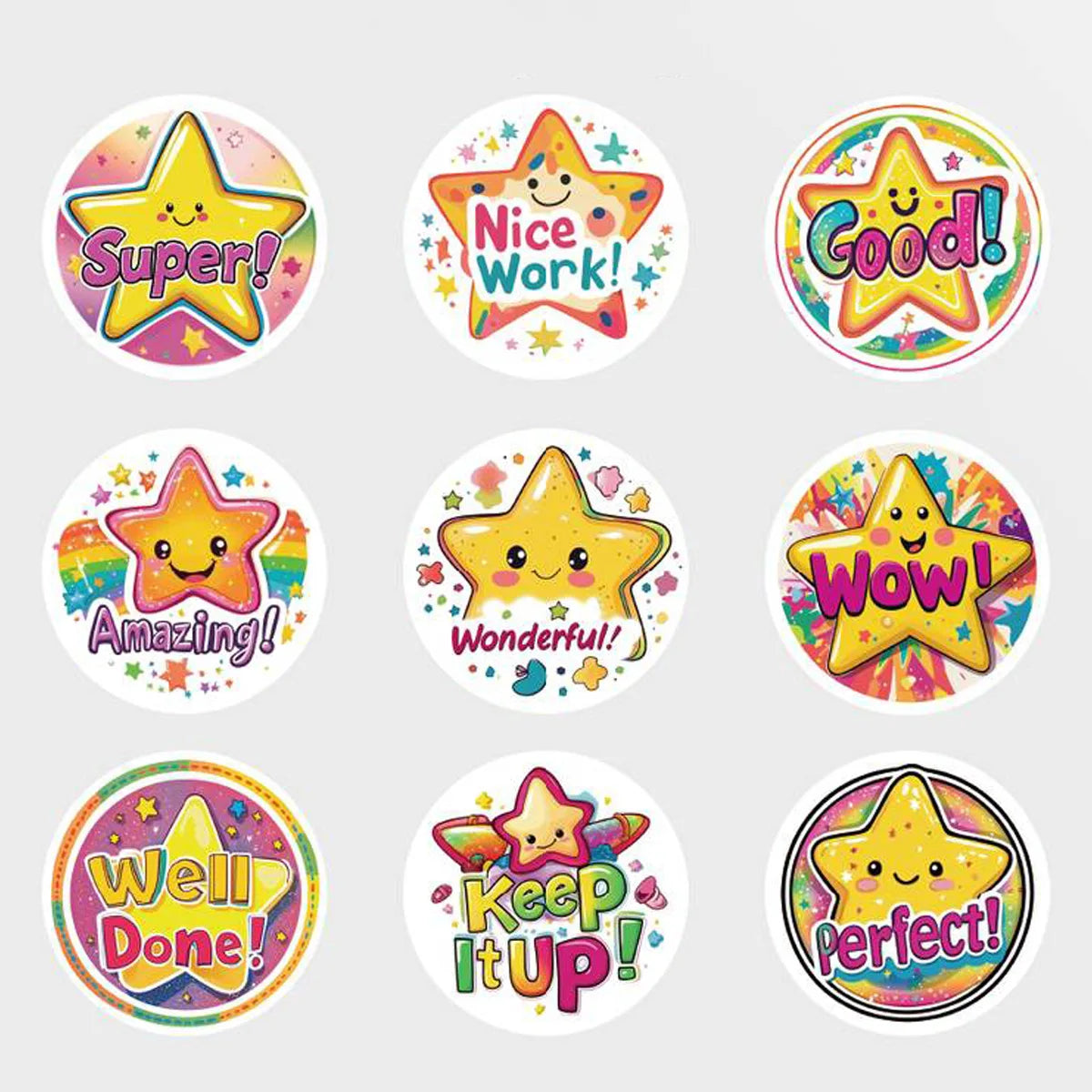 Star Reward Stickers Roll for Kids and Classroom