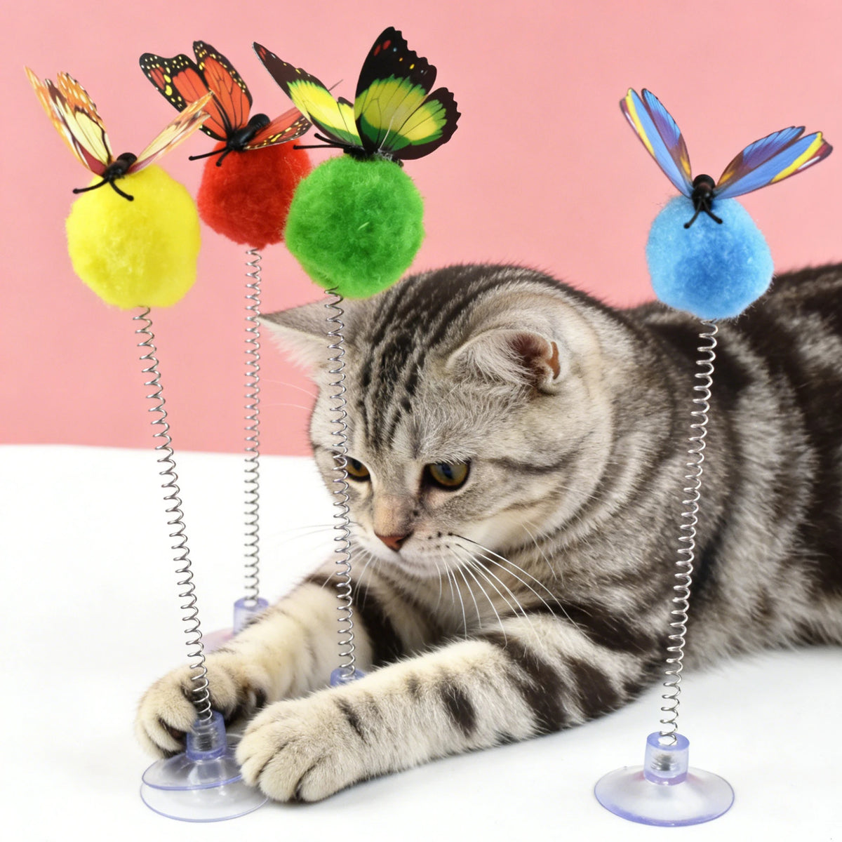 Suction Cup Spring Cat Teaser Toy – Self-Play Boredom Relief