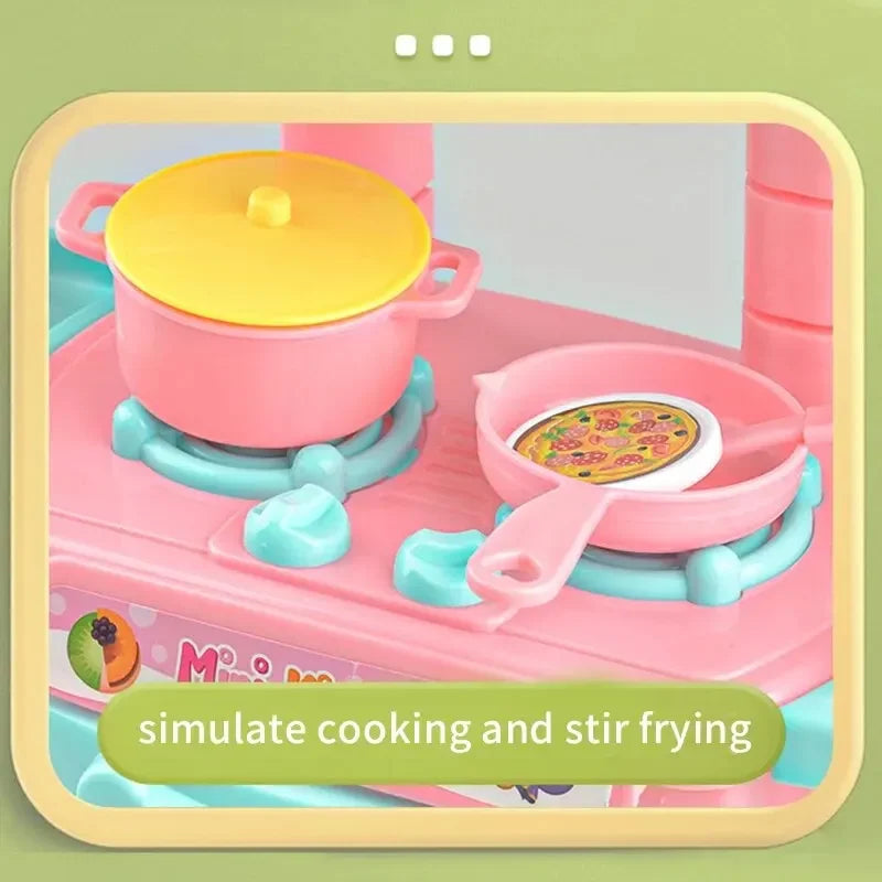 Mini Kitchen Play Set For Kids – Pretend Cooking Toy