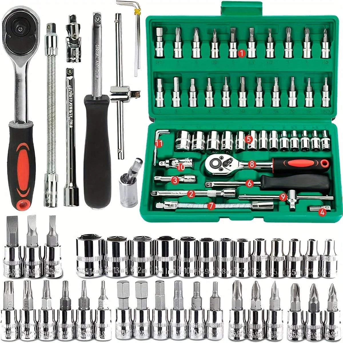 46-Piece Mechanic Tool Set for Auto and Home Repair