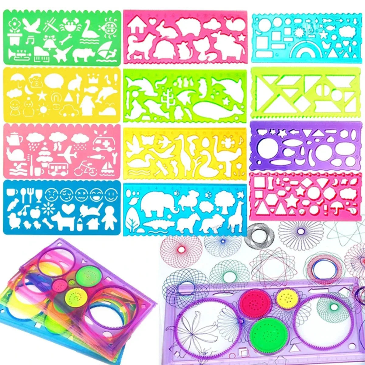 Geometry Spirograph Drawing Stencil Art Ruler Set