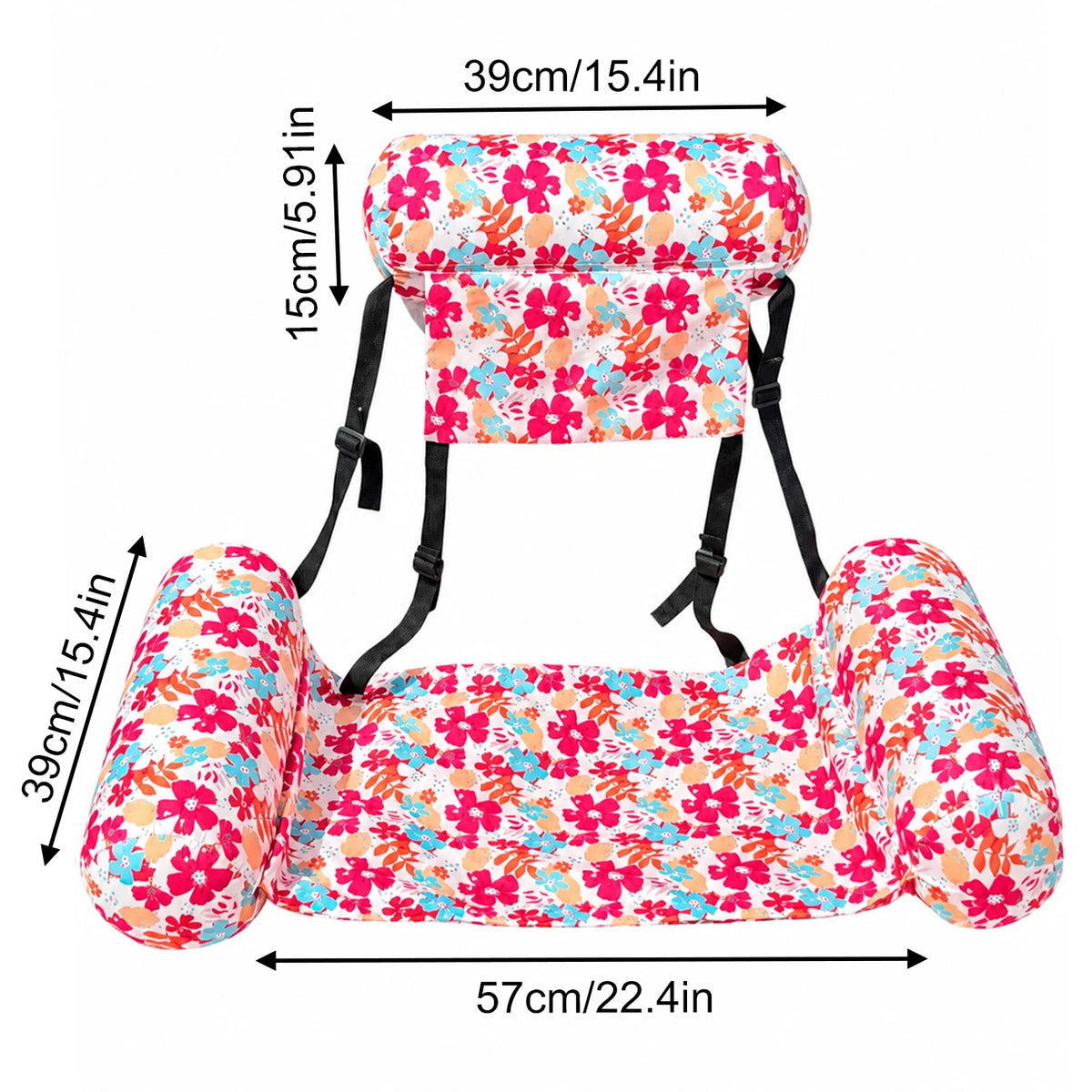 PINK Color Adult Inflatable Pool Lounger Chair with Arm & Backrest