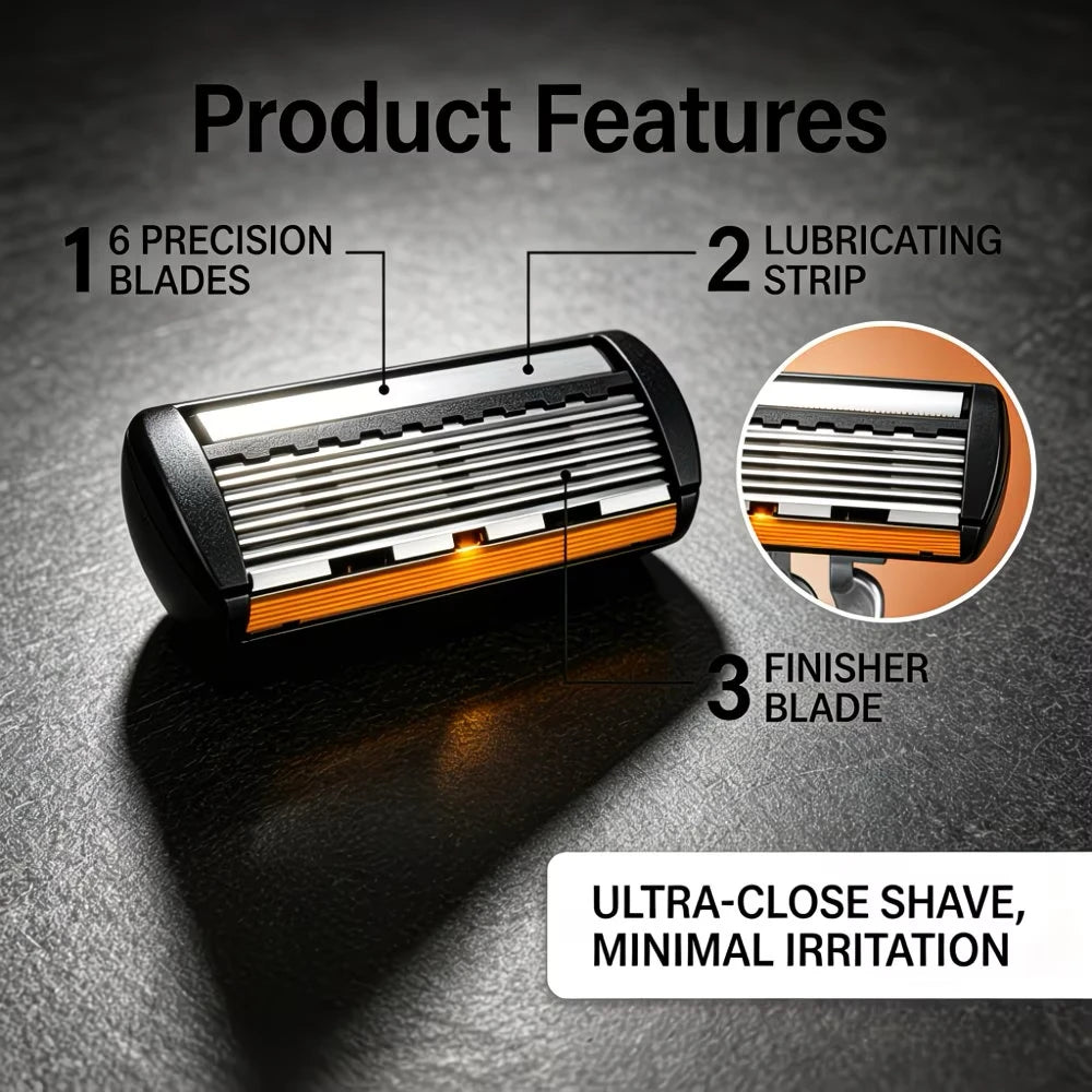 Men’s Manual Safety Razor Set With 6-Layer Blades