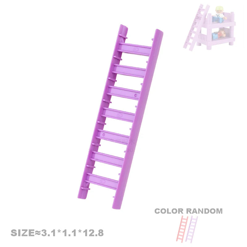 High straight ladder Color Animal Building Block Accessories Set for Kids Play
