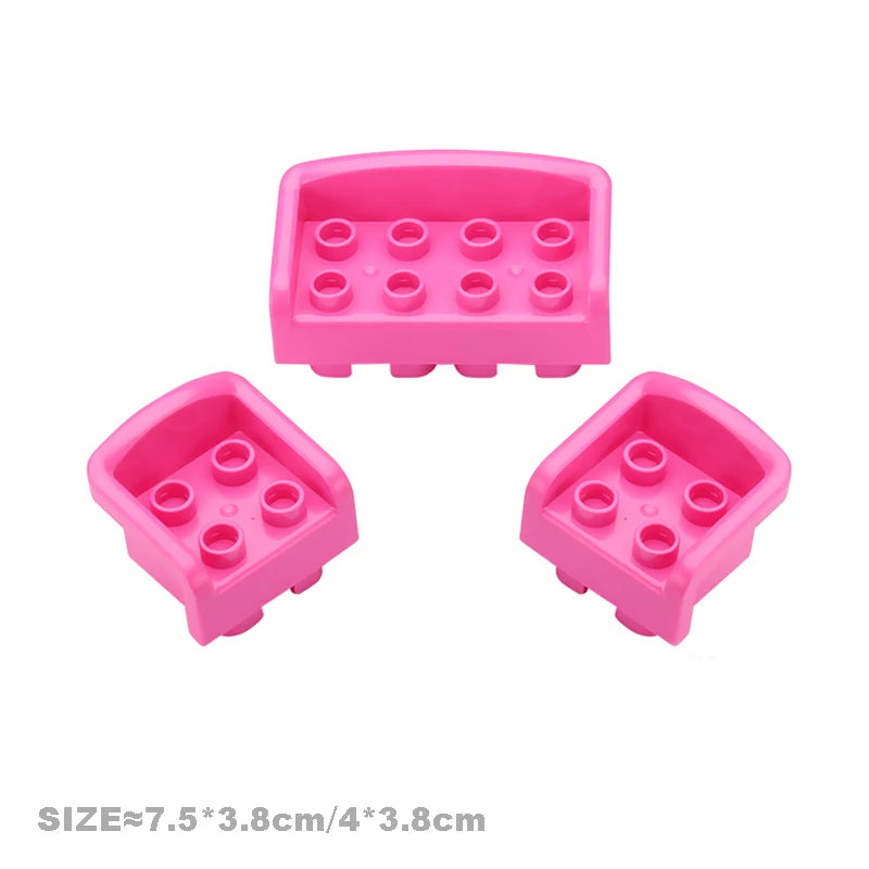 New sofa 3-piece set Color Animal Building Block Accessories Set for Kids Play