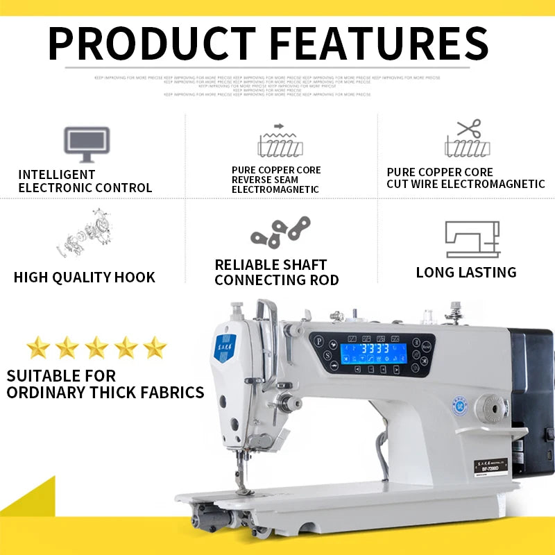High-Speed Industrial Lockstitch Sewing Machine 550W