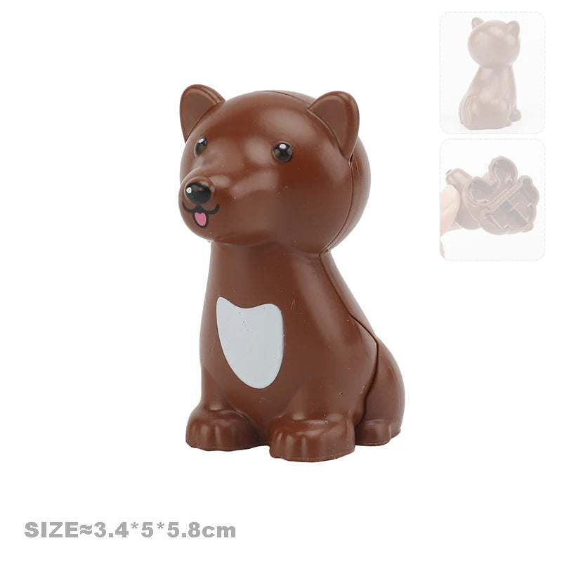 Cute dog Color Animal Building Block Accessories Set for Kids Play