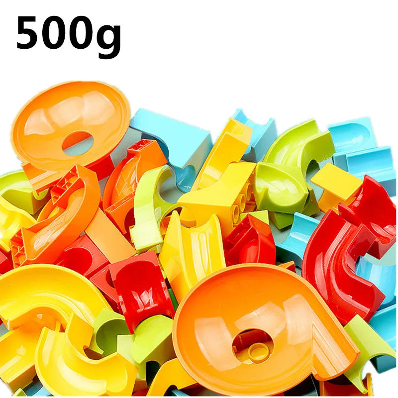 500g marble run Color Marble Run Building Blocks Set With Spiral Tracks