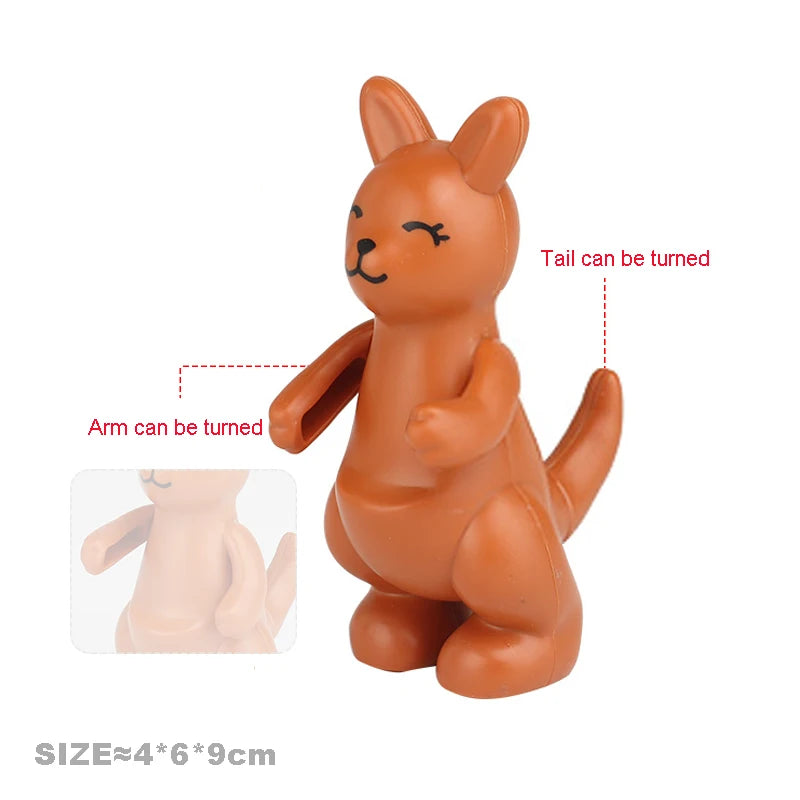 kangaroo Color Animal Building Block Accessories Set for Kids Play