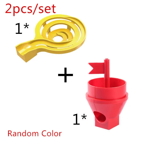 2pcs funnel set Color Marble Run Building Blocks Set With Spiral Tracks