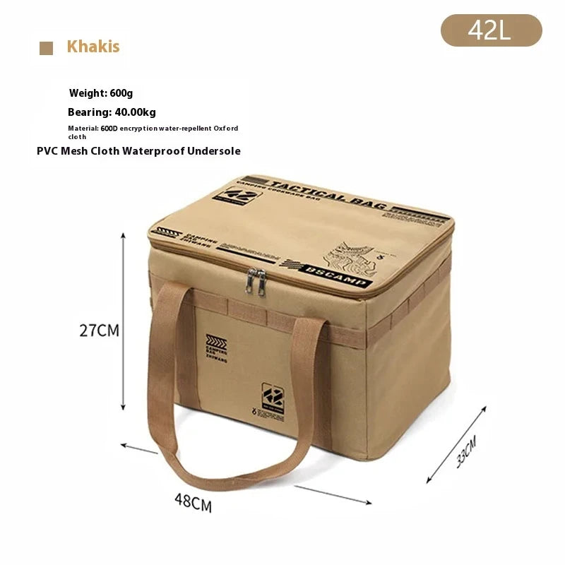 Khaki 42L Color Foldable Tactical Camping Storage Bag – Large Capacity