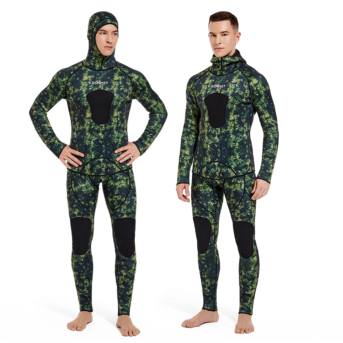 Men’s 3mm Camouflage Wetsuit Set – Two-Piece Hooded Suit