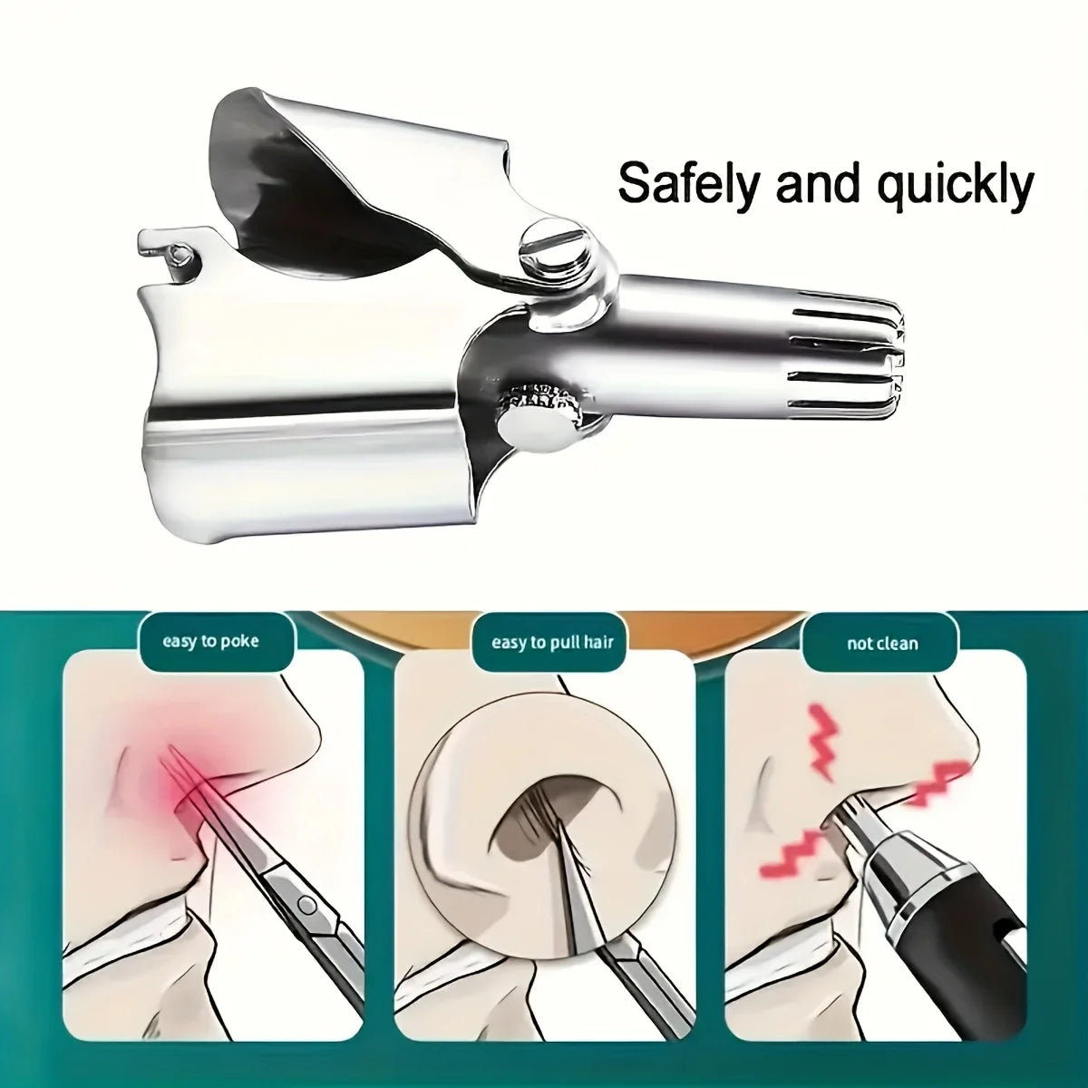 Manual Stainless Steel Nose & Ear Hair Trimmer