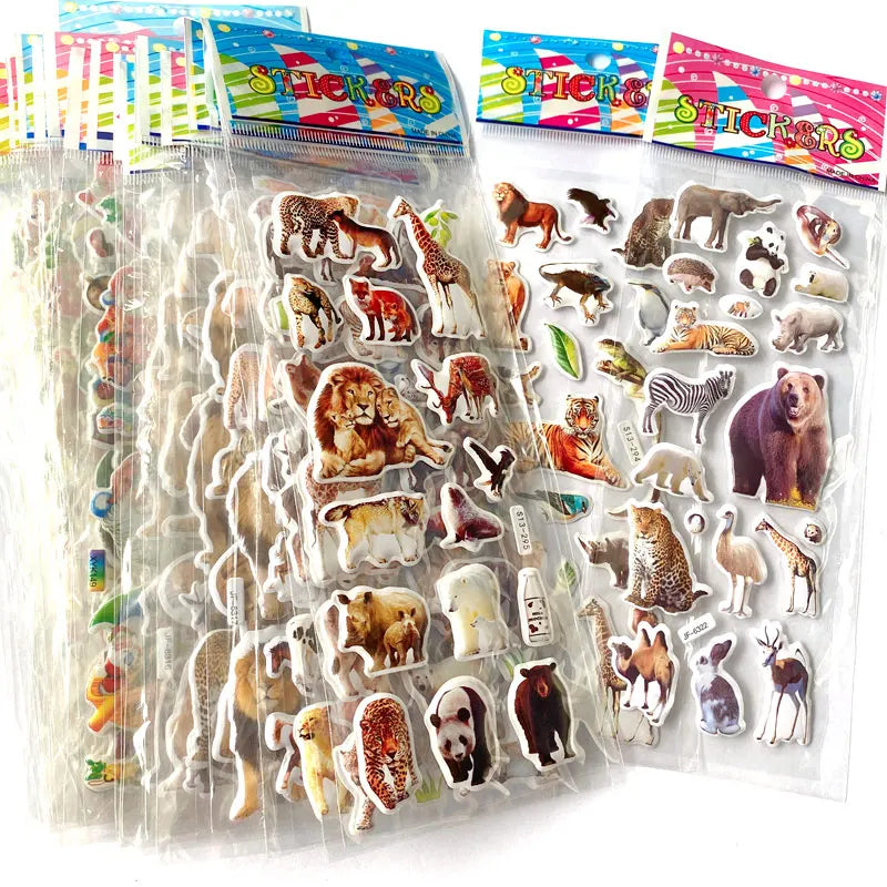 3D Puffy Animal Stickers Set for Kids Crafts & Rewards