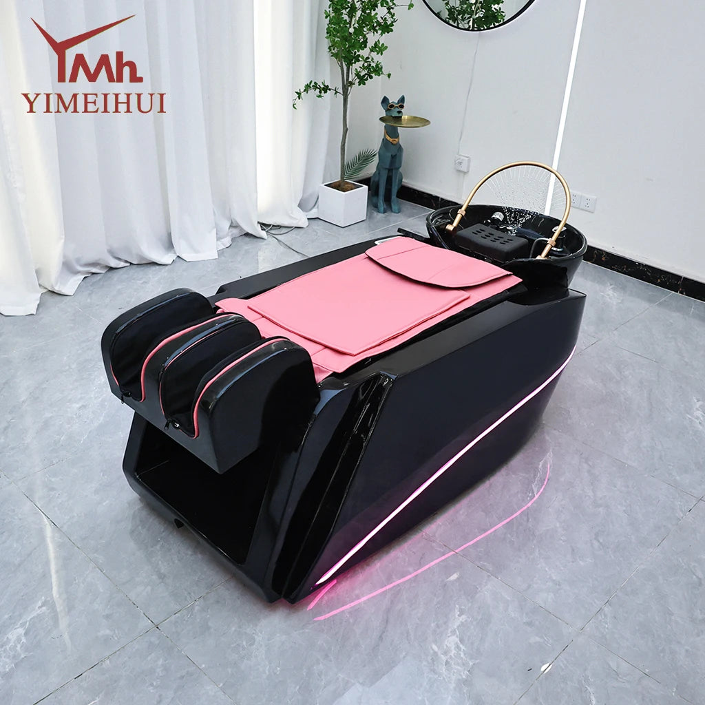 Electric Head Spa Shampoo Bed With Steam & LED Lights