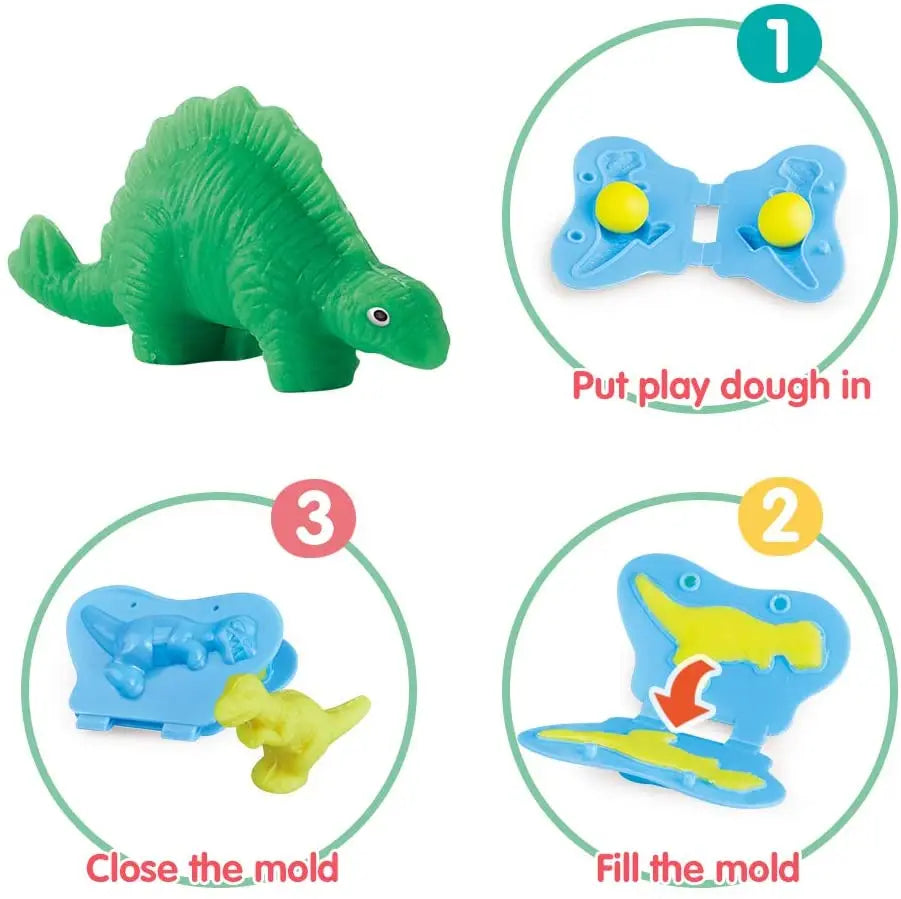 Dinosaur Playdough Craft Set for Kids with Molds