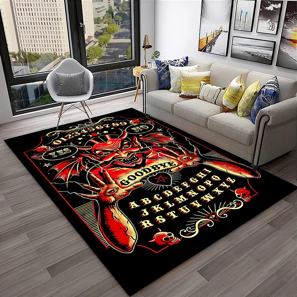 2507291101 Color Gothic Witchcraft Ouija Tarot Non-Slip Printed Area Rug
