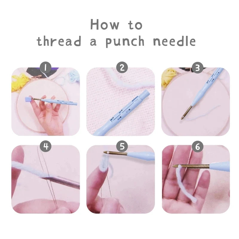 Punch Needle Embroidery Kit With Hoop – Animal Design