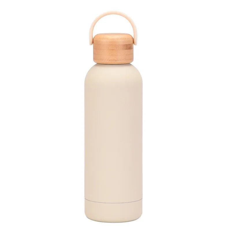 500 ml Stainless Steel Thermos Bottle With Bamboo Lid