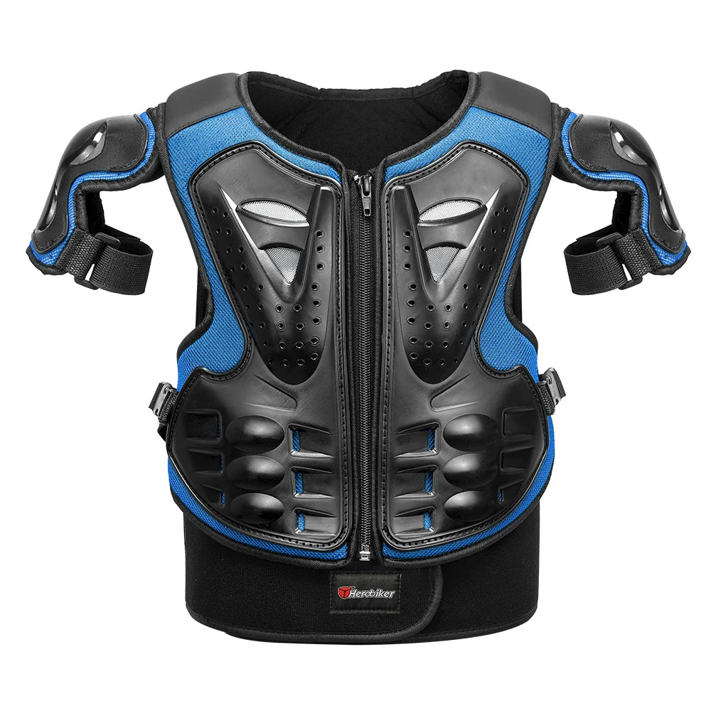 MC1018 Armor-BU Color Kids Motorcycle Body Armor Set With Elbow And Knee Pads