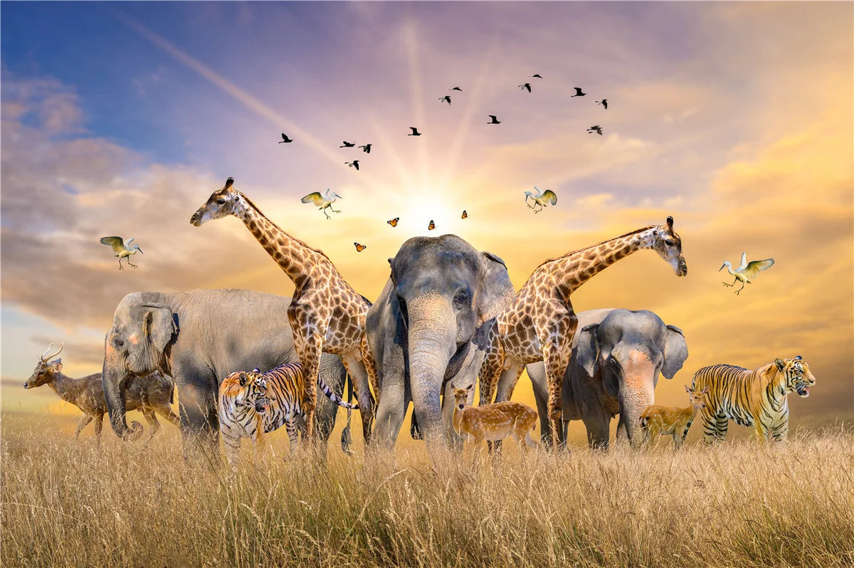 Grassland dwellers Color 500-Piece Landscape Jigsaw Puzzle Paper Art 46 x 28 cm