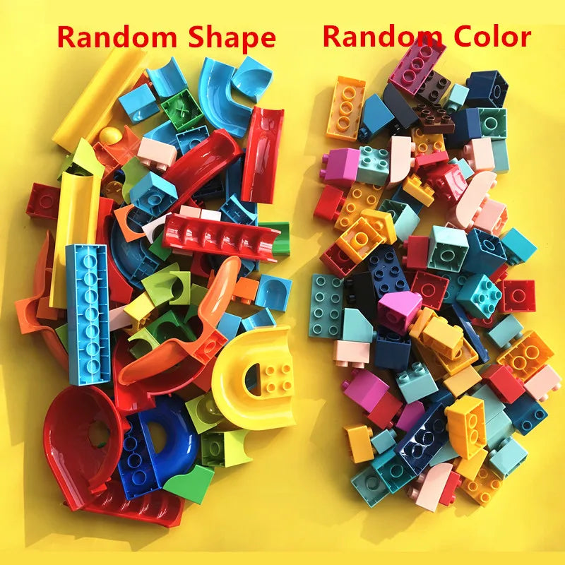 Marble Run Building Blocks Set With Spiral Tracks