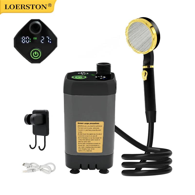 Portable Camping Shower Pump With Digital Display