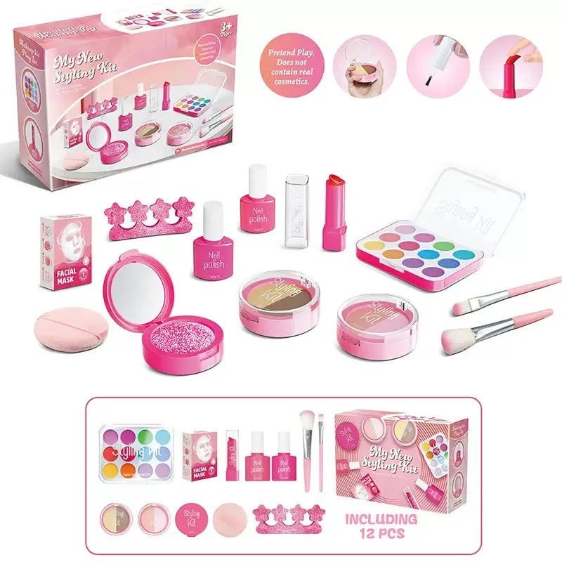 feise12 Color Kids Princess Pretend Makeup Play Set With Faux Manicure