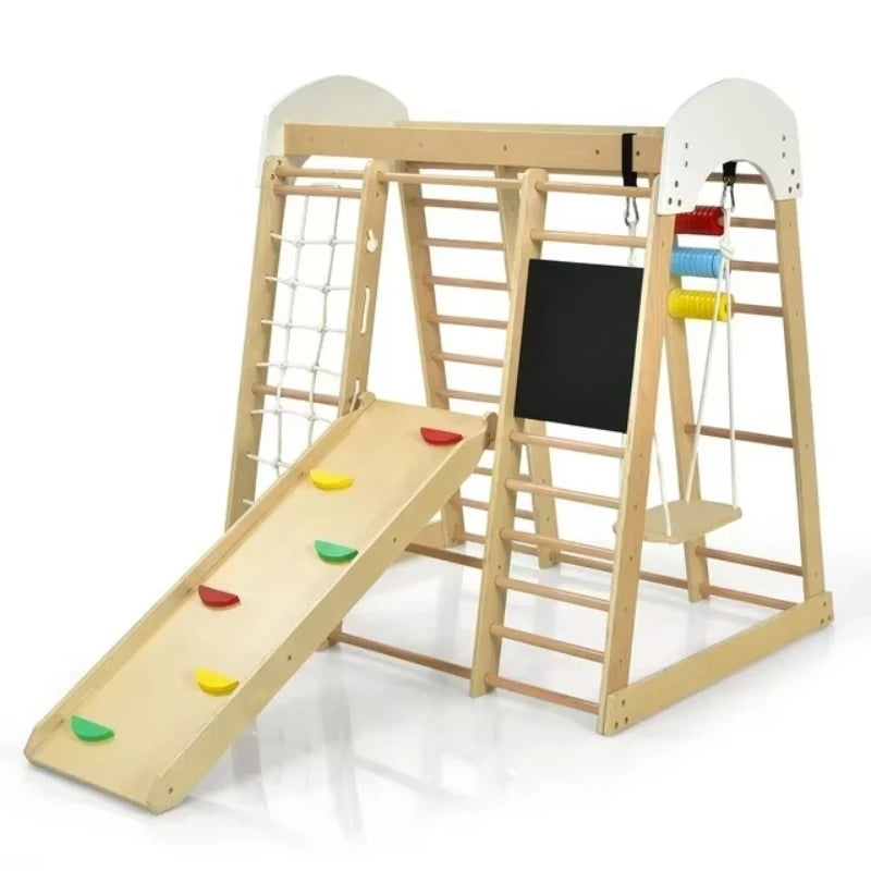 Indoor Wooden Climbing Frame Playground For Kids