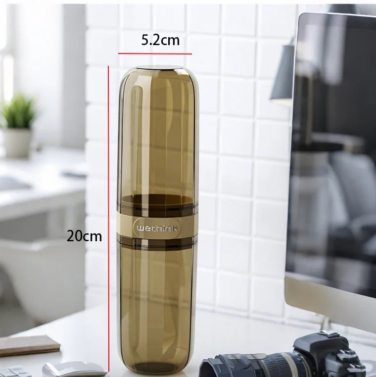 transparent yellow Color Travel Toothbrush And Toothpaste Case – Ventilated Holder