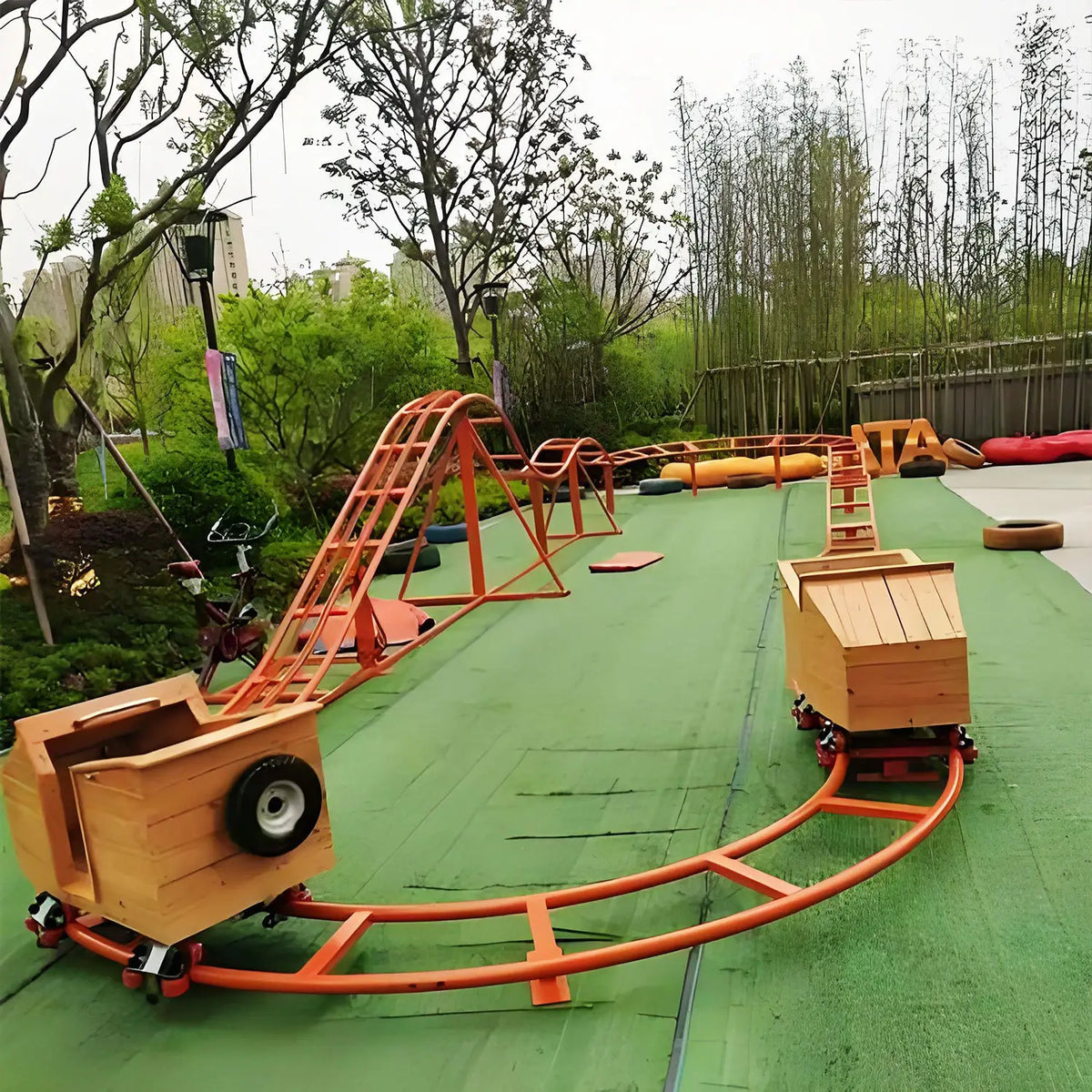 Unpowered Kids Roller Coaster Ride For Parks And Yards