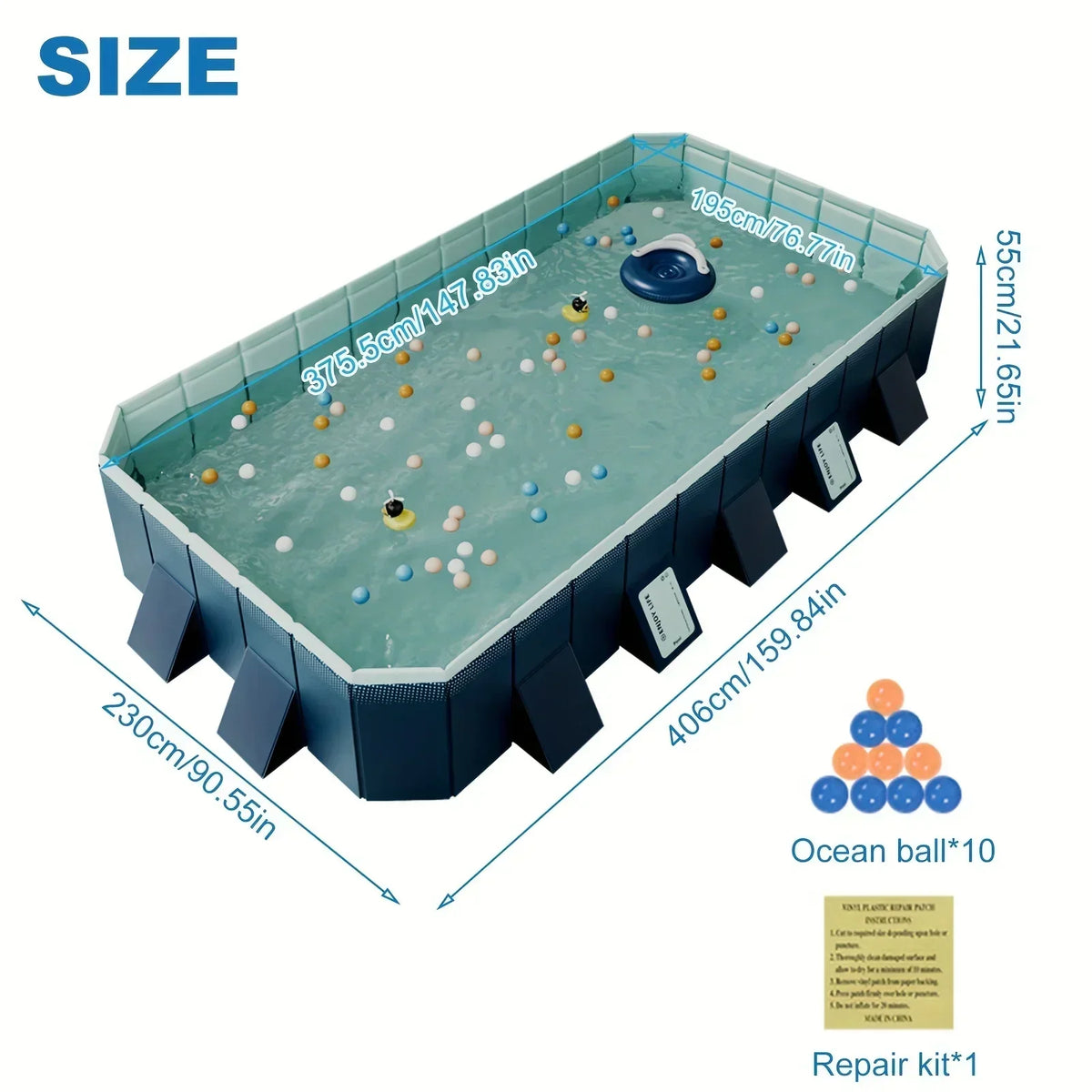 Large Outdoor Family Swimming Pool – Foldable Garden Pool