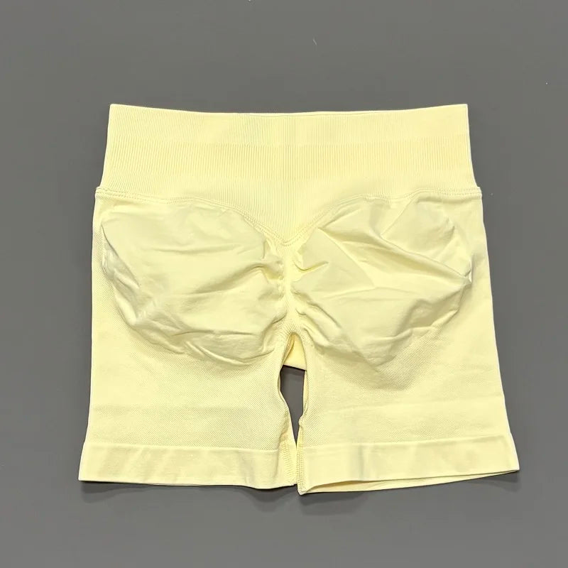 Butter Color Women’s Seamless Scrunch Butt Yoga Gym Shorts
