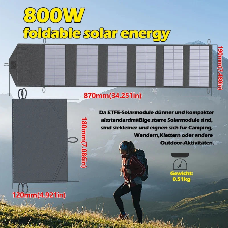 Foldable 100W Solar Panel Charger With USB 5V Output