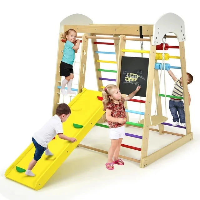 Indoor Wooden Climbing Frame Playground For Kids