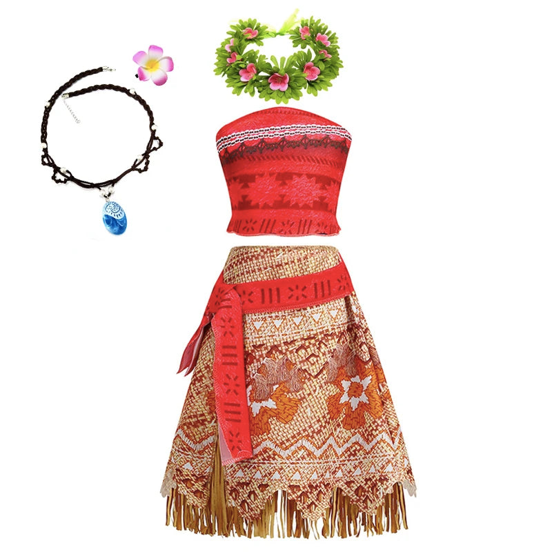 DressC Suit2 Color Girls Island Adventure Princess Costume Dress Set